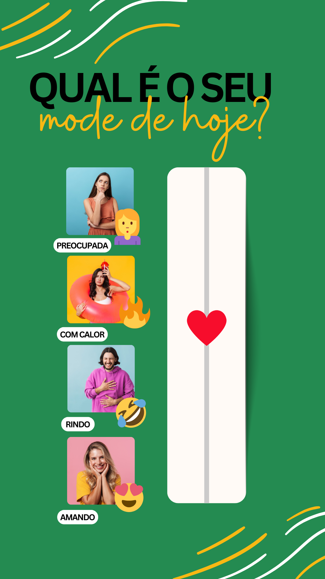 Instagram story enquete simples branco